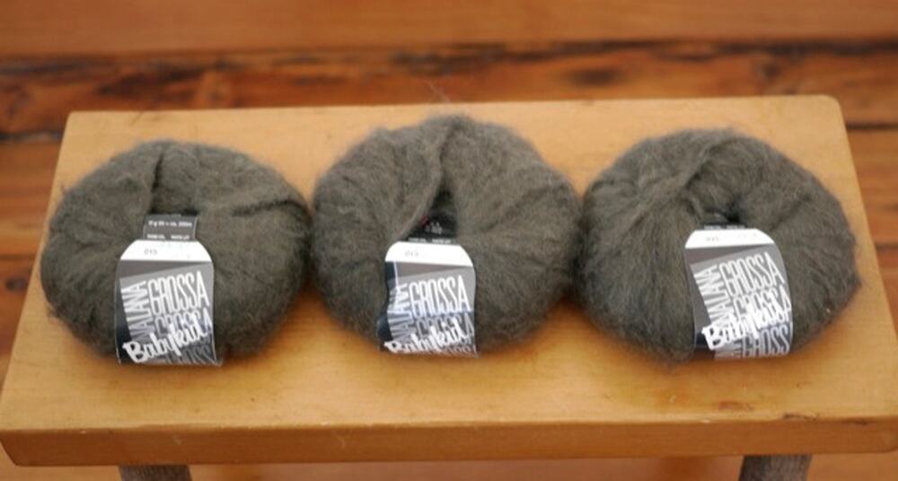 Lot of 3 LANA GROSSA Italian Babykid Superkid MOHAIR Blend Yarn Grey 200m 50g